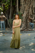 Olive Drift Maxi Dress
